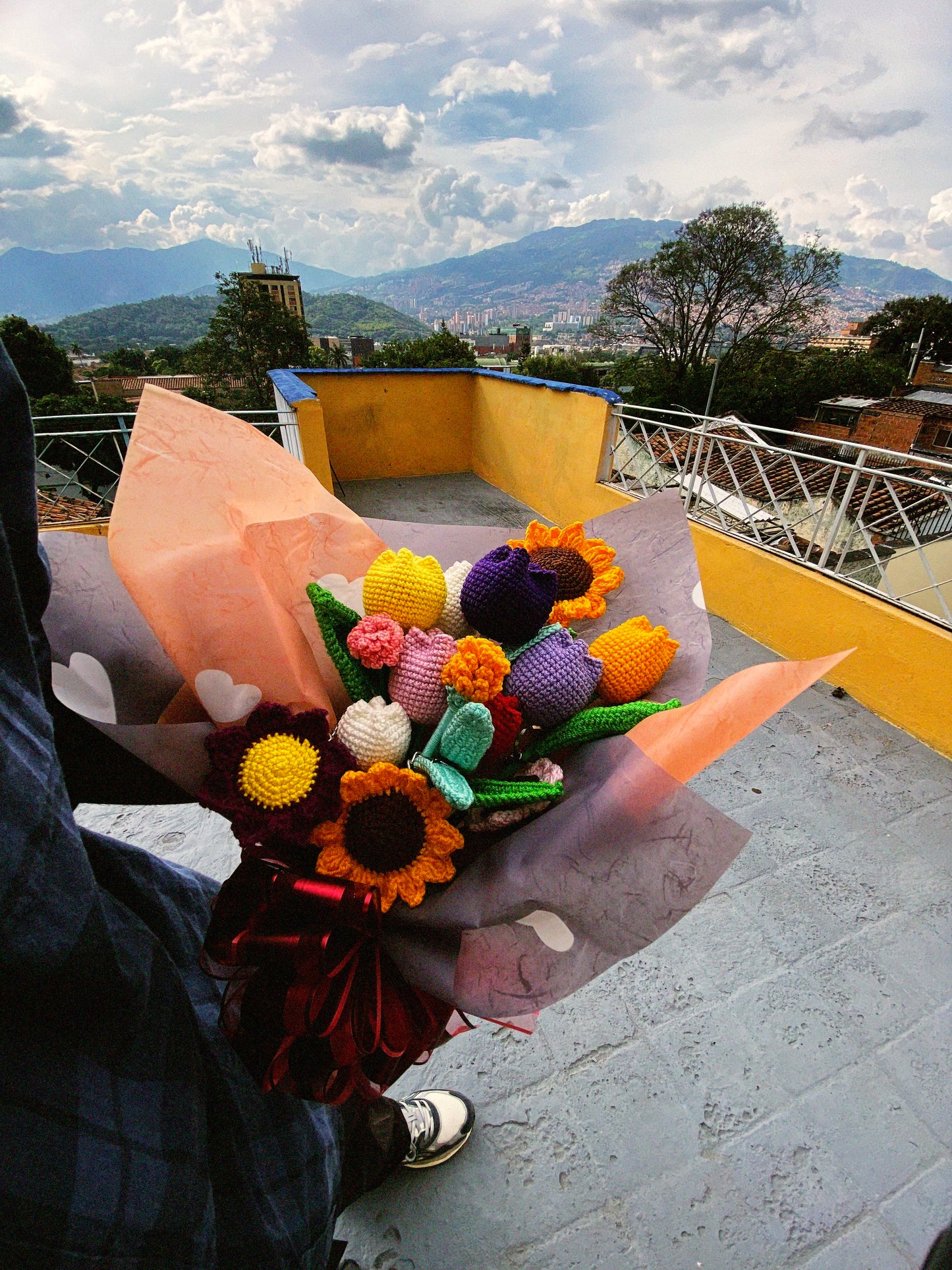 3 Girasoles en Crochet
